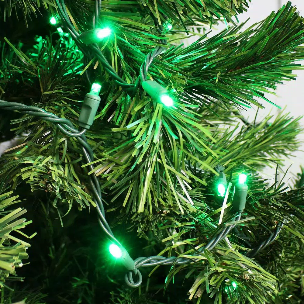 Sunnydaze Decor 22 ft. Green LED Angle String Lights, 70-Count Multi-Seasonal Novelty Bulbs