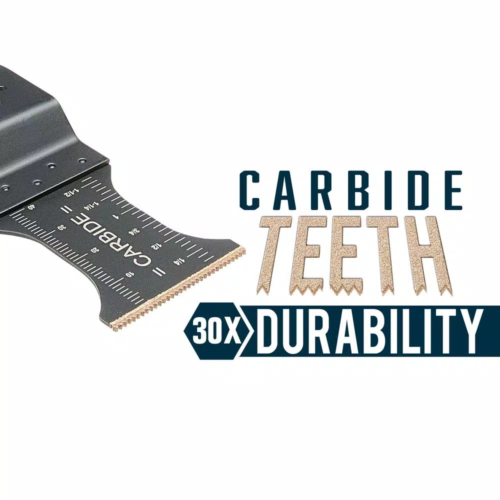 Genesis 1-3/8 in. Carbide Flush Cut Oscillating Multi-Tool Blade, Universal Quick-Fit