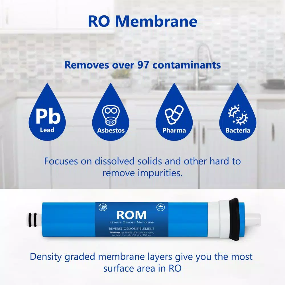 Express Water 6-Month Alkaline Reverse Osmosis Replacement Filter Set - 6 Filters with 100 GPD RO Membrane