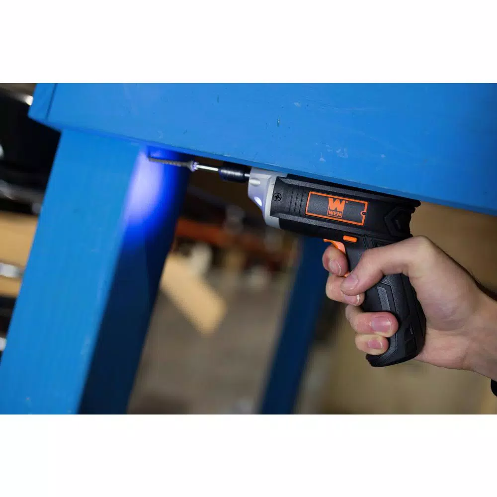 WEN 3.6V Cordless Electric Screwdriver with 1/4 in. Quick Release Chuck, Bits, and Belt Holster