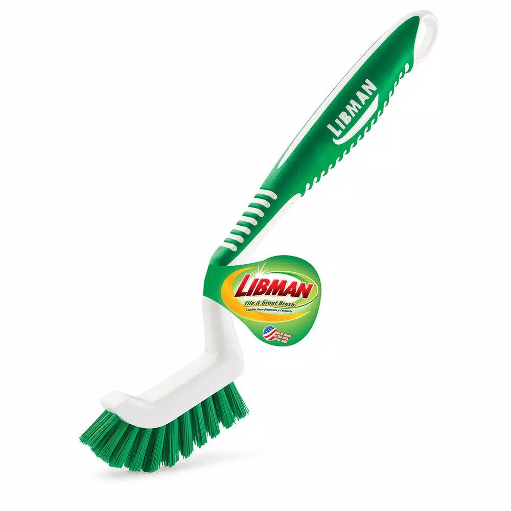 Libman Tile and Grout Brush with Ergonomic Rubber Grip