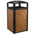 Alpine Industries 40 Gal. Stone & Steel Outdoor Commercial Trash Can with Ash Tray Lid thumbnail 4