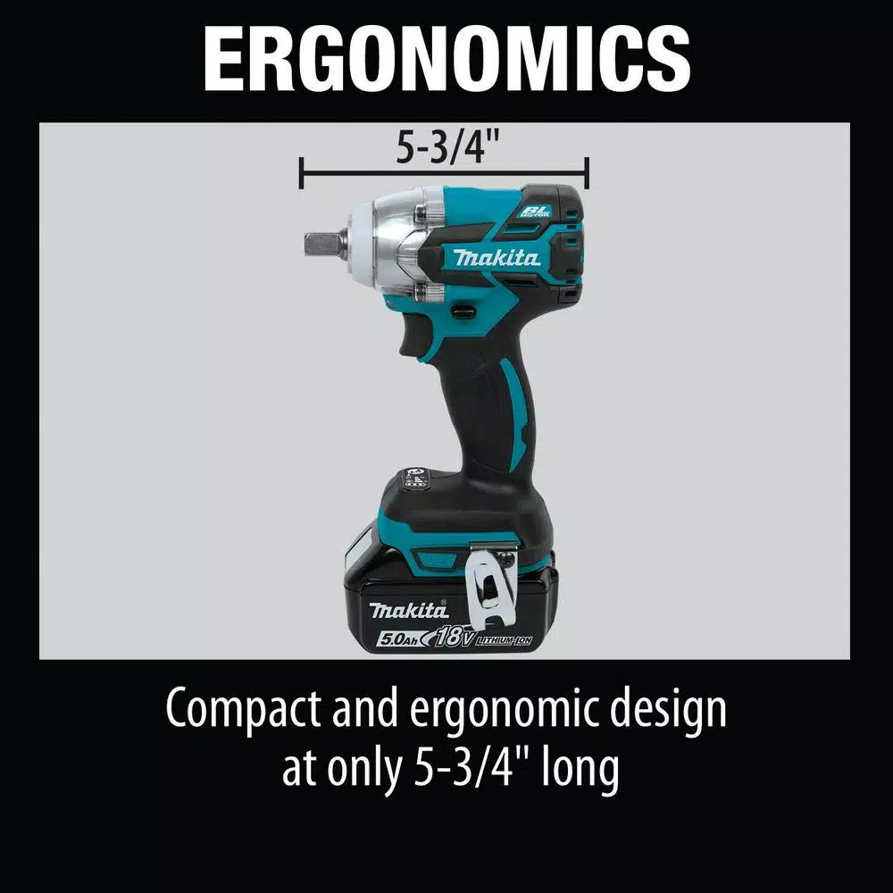 Makita 18V LXT Brushless 1/2 in. 3-Speed Impact Wrench Kit with Bonus LED Flashlight