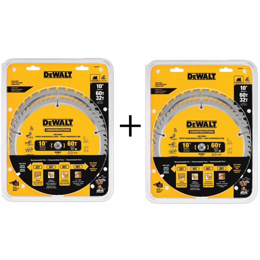 DEWALT 10 in. Circular Saw Blade Assortment (2-Pack) with Bonus 2-Pack