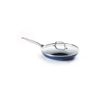 Blue Diamond 12 in. Aluminum Ceramic Nonstick Frying Pan with Glass Lid, Blue thumbnail 1