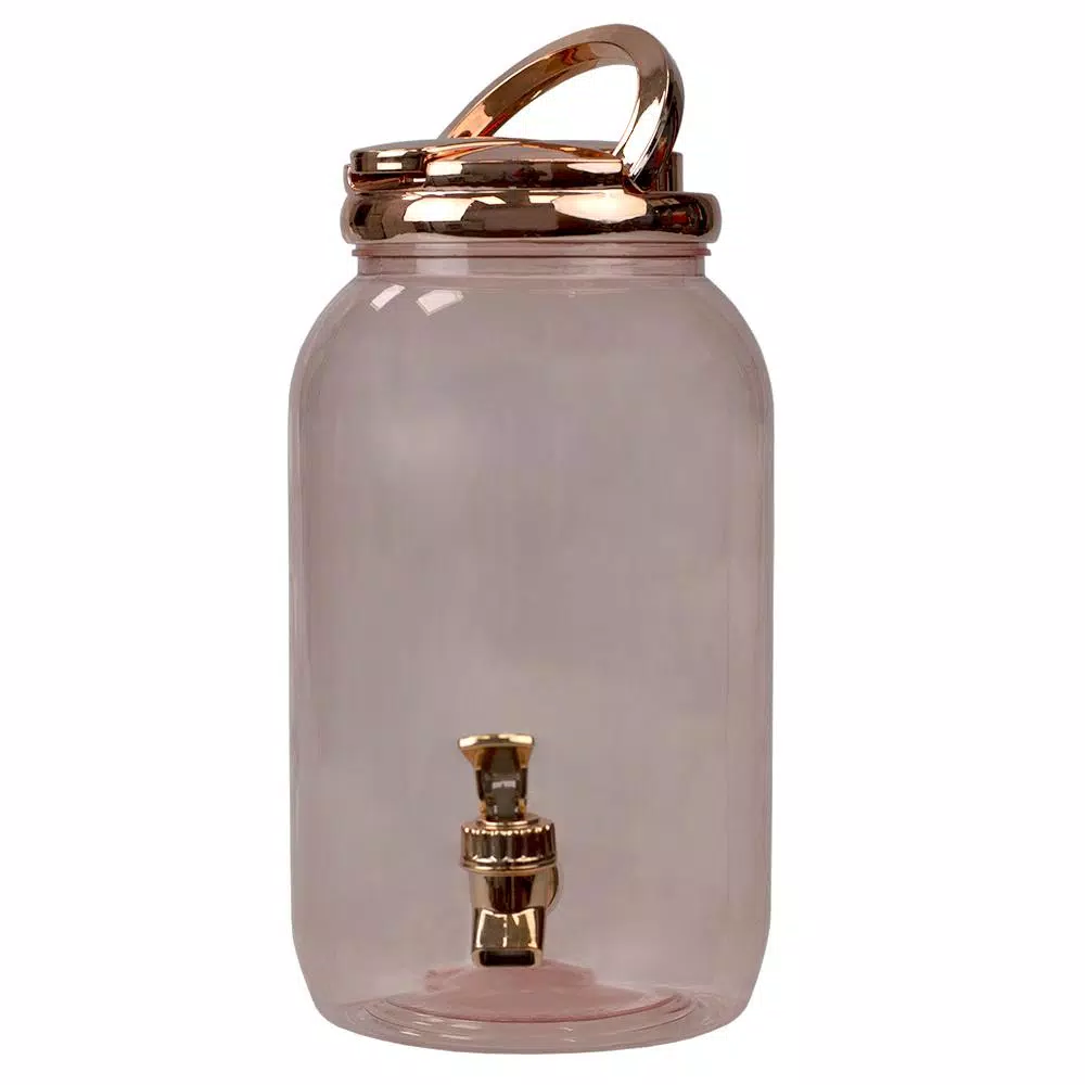 Unbranded 1 Gal. Plastic Beverage Dispenser with Spigot - Gold Beverage Serveware