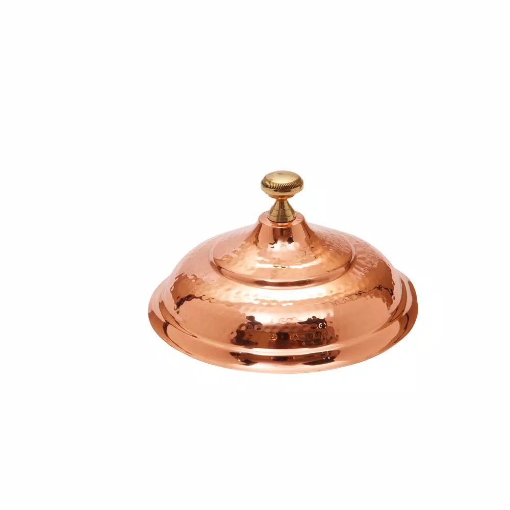 Old Dutch 1.75 qt. Round Copper over Stainless Steel Chafing Dish with Black Iron Stand