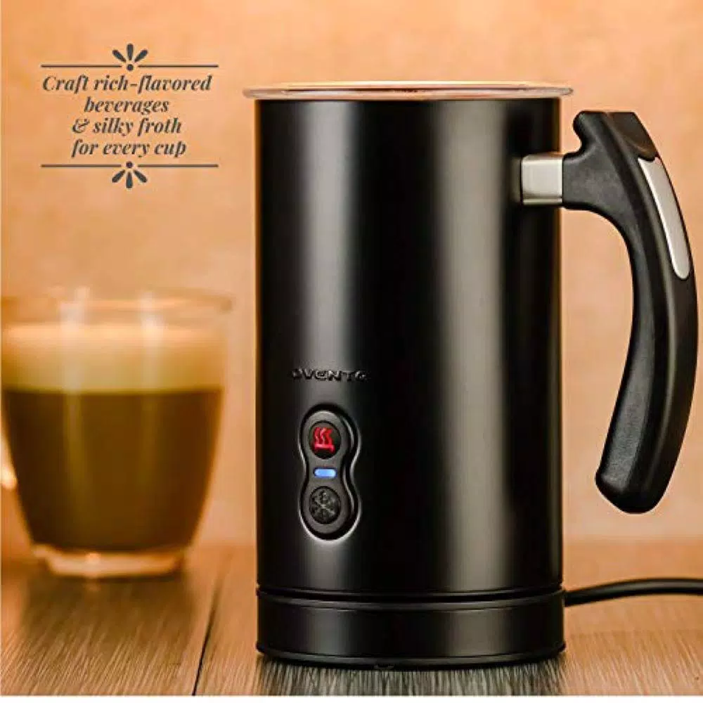 Oventes FR3608 Deluxe Electric Milk Frother and Steamer, 8 oz, Black