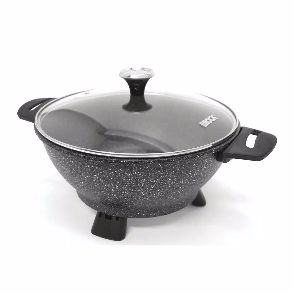 Starfrit The Rock Electric Multi-Pot Wok with Nonstick Cast-Aluminum Body and Bakelite Handles