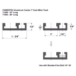 POWERTEC 32 in. Dual Track Aluminum Combo T-Track and Miter Track for Woodworking thumbnail 3