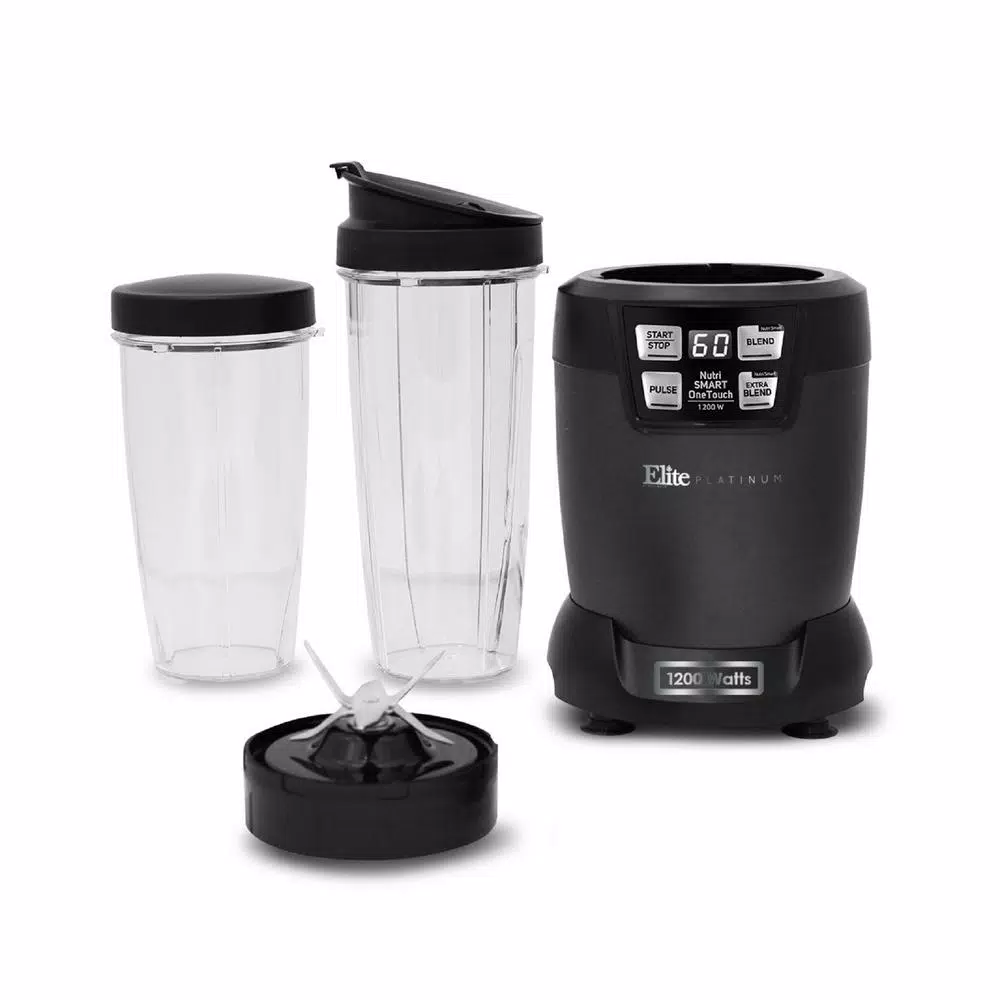 Elite Platinum Nutri Hi-Q Black Smart Blender, 1200W High-Performance Motor with 6 Stainless Steel Blades