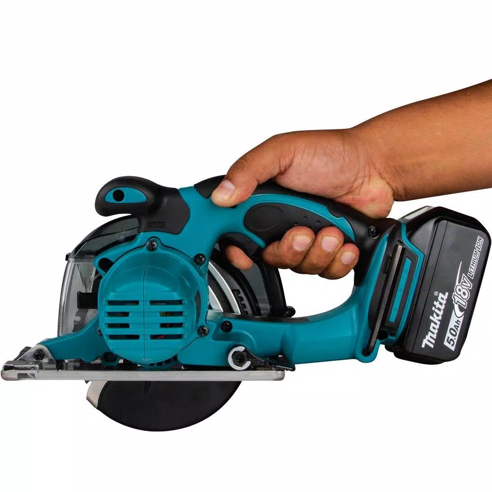 Makita 18V LXT Cordless 5-3/8 in. Metal Cutting Saw Kit with 2 5.0 Ah Batteries and Rapid Optimum Charger