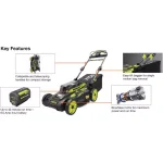 RYOBI 40V 20 in. Brushless Cordless Self-Propelled Lawn Mower with 6.0 Ah Battery and Charger thumbnail 6