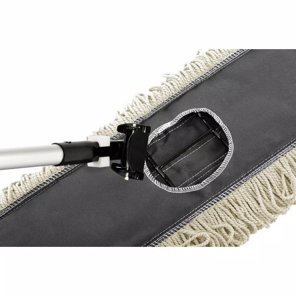 Alpine Industries 48 in. Cotton Dust Mop Set with 60 in. Telescopic Iron Handle