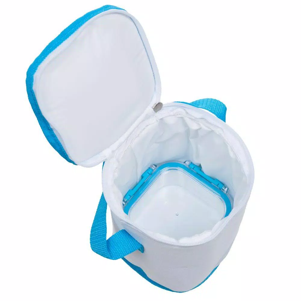 Classic Cuisine 3-Piece Portable Food Storage Set with Insulated Zippered Bag, Light Blue