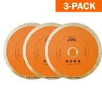 GRIP TIGHT TOOLS 4 in. Classic Continuous Rim Diamond Tile Cutting Blade for Porcelain, Ceramic, and Marble (3-Pack) thumbnail 1
