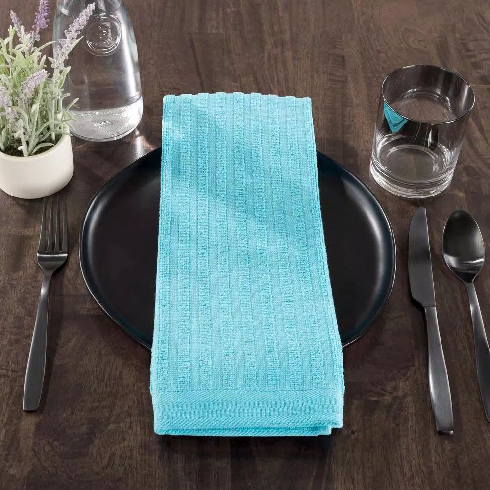 Lavish Home 8-Piece Multi-Color Kitchen Icon Pattern Weave Cotton Kitchen Towel Set