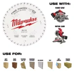 Milwaukee 7-1/4 in. 40-Tooth Fine Finish Circular Saw Blade thumbnail 8