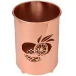 Creative Home Copper Plated Metal Utensil Holder with Laser Cut Lemon Motif Kitchen Tool Crock thumbnail 1