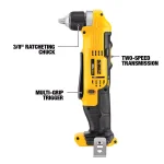 DEWALT 20V MAX Cordless 3/8 in. Right Angle Drill/Driver Kit with 1.3Ah Battery, Charger & Bag thumbnail 2