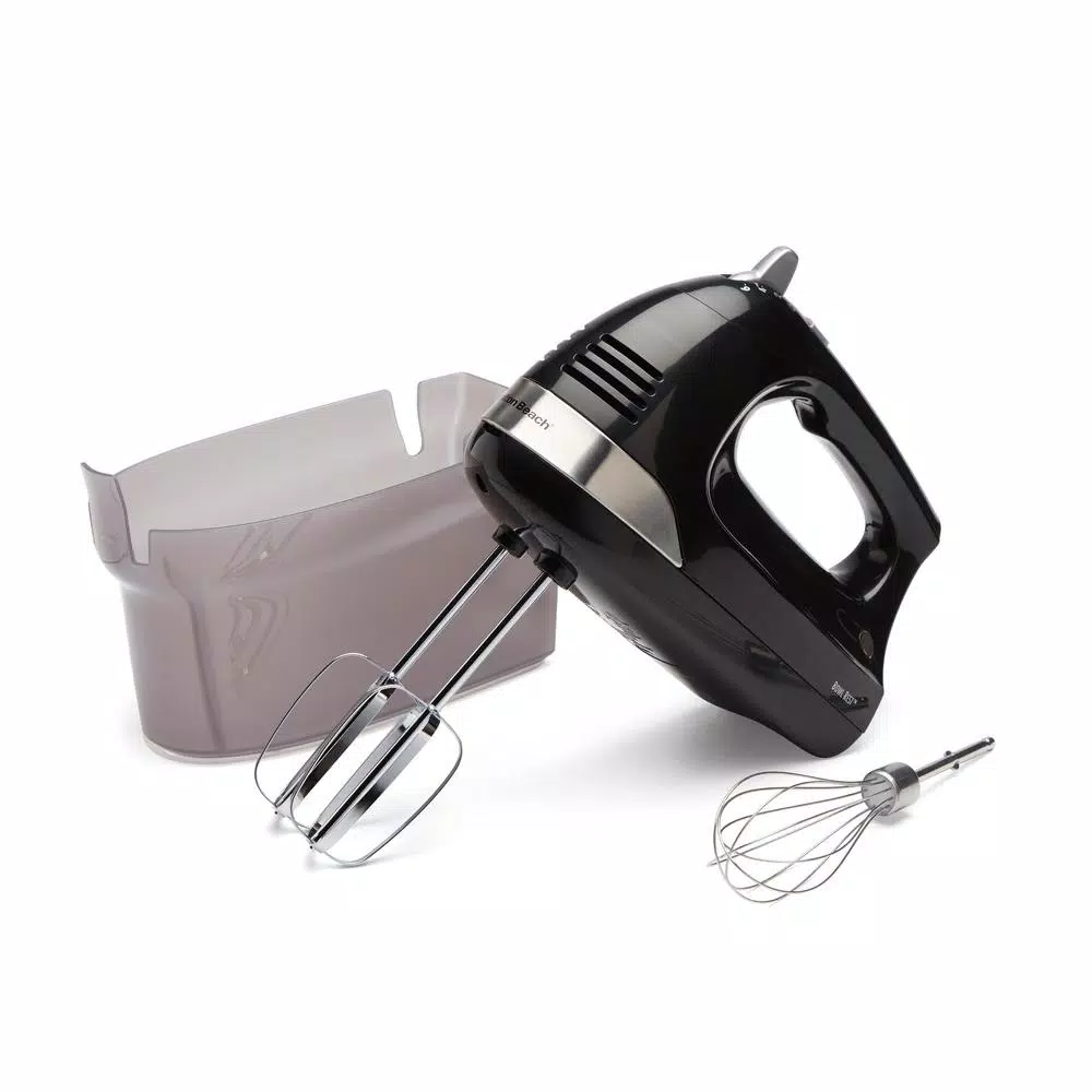 Hamilton Beach 6-Speed Black Hand Mixer with Snap-On Storage Case