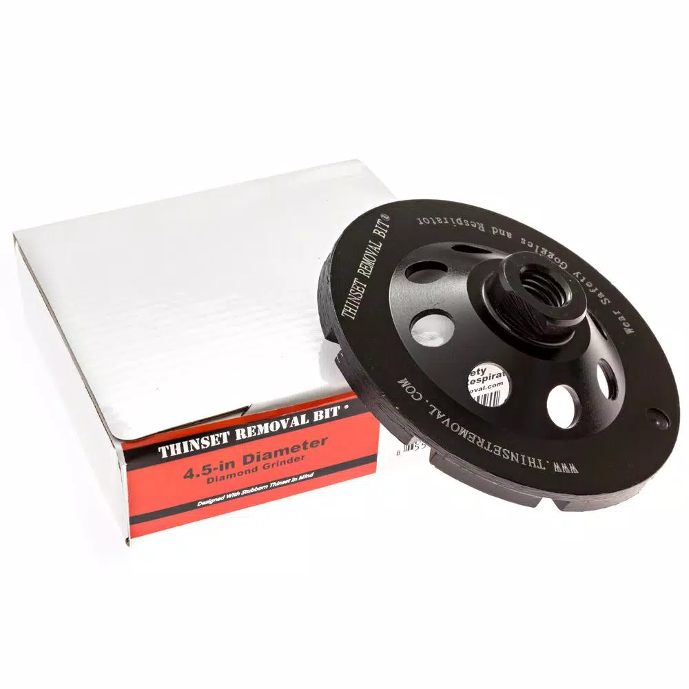 Thinset Removal Bit 4.5 in. Double Row Diamond Grinding Cup Wheel for Masonry and Thinset Removal