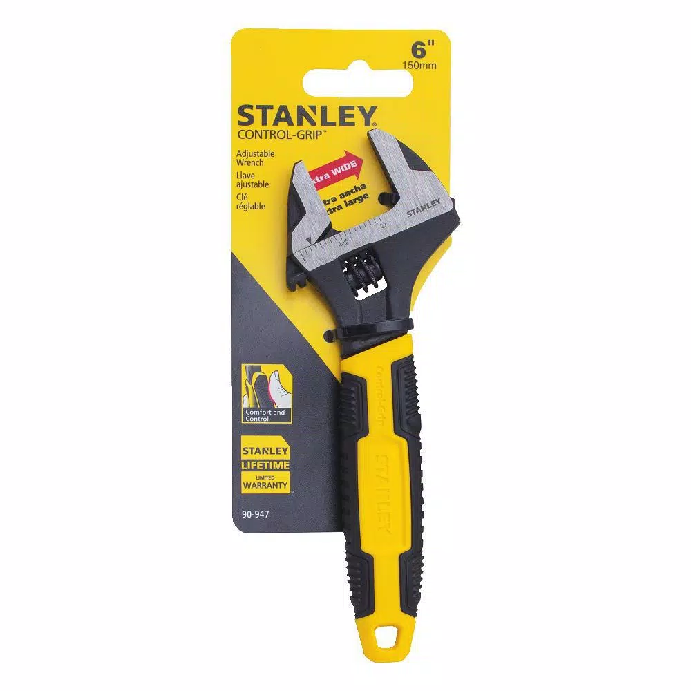Stanley 6 in. MaxSteel Adjustable Wrench with Tapered Jaw