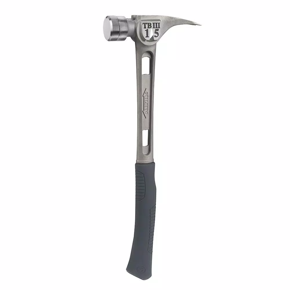 Stiletto Ti-Bone 15 oz. Titanium Smooth Face Hammer with 18 in. Curved Handle