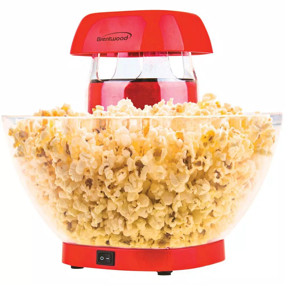 Brentwood Appliances PC-490R Jumbo 1200-Watt Hot Air Popcorn Maker, 24-Cup Capacity, Red