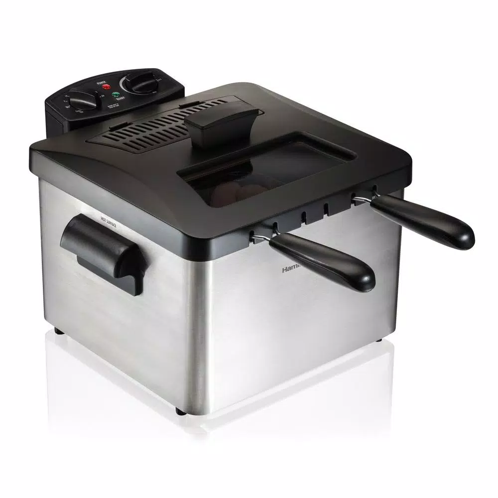 Hamilton Beach 3 Qt. Stainless Steel Professional-Style Deep Fryer with Double Baskets