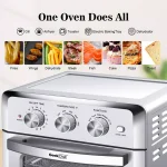 Boyel Living 19 Qt. Silver Stainless Steel Air Fryer Toaster Oven with 1500W Power, Roast, Bake, Broil & Reheat thumbnail 4