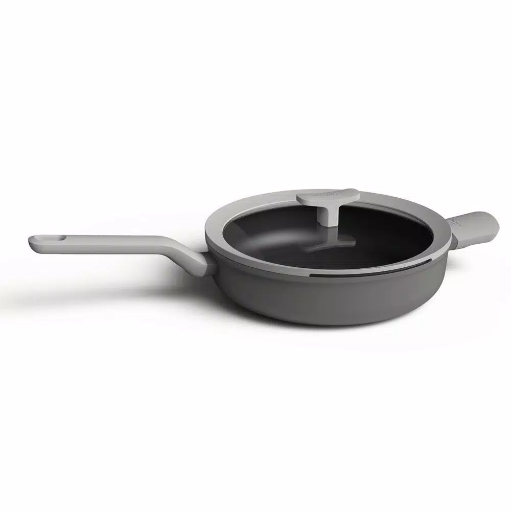 BergHOFF Leo 3.1 qt. Aluminum Nonstick Saute Pan with Glass Lid, Grey