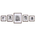 Pinnacle Gallery Solutions 5-Piece Walnut Wood Picture Frame Wall Kit thumbnail 2