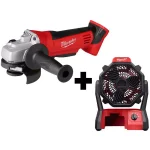 Milwaukee M18 18V Lithium-Ion 4-1/2 in. Cordless Cut-Off Grinder and M18 Jobsite Fan Combo Kit thumbnail 1