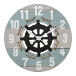 La Crosse Clock Co. 24 in. Blue Coastal Nautical Round Wall Clock thumbnail 4