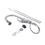 Vanity Art Brushed Nickel Single-Handle Pull-Down Kitchen Faucet with Spray Wand thumbnail 3