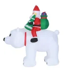 Luxen Home 6 ft. Santa and Polar Bear Inflatable Holiday Yard Decor with LED Lights thumbnail 9