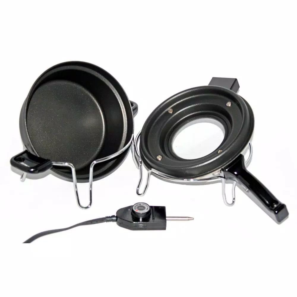 Total Chef Csech 3 Qt. Black Electric Pressure Cooker with Non-Stick Pot and Variable Temperature Control