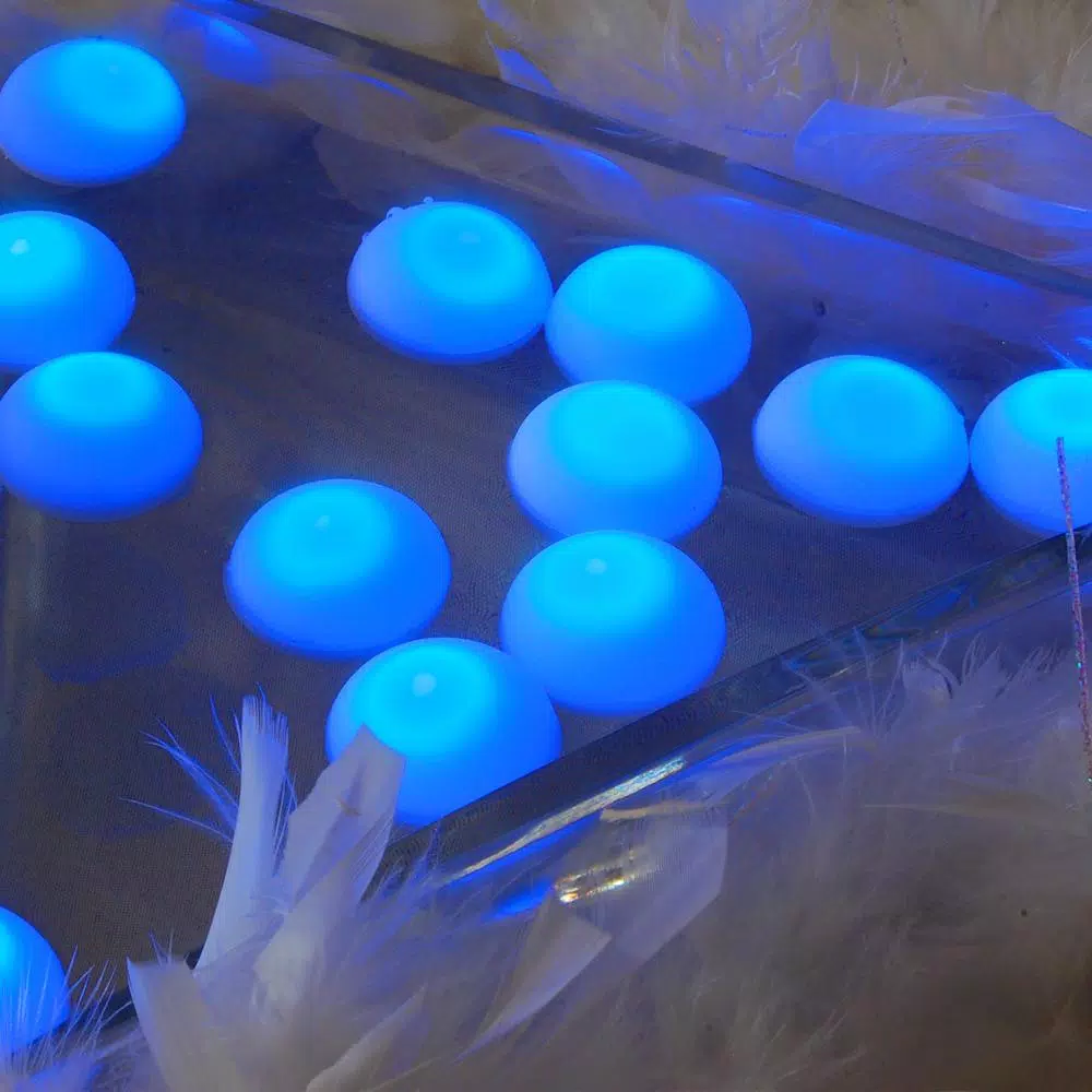 LUMABASE Blue Floating Blimp LED Lights, Waterproof Battery Operated Decorative Lights (12-Count)