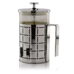 Ovente 3-Cup Silver Borosilicate Glass French Press Coffee and Tea Maker with Stainless Steel Shell thumbnail 1