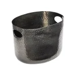 Honey-Can-Do Hammered Aluminum Beverage Tub with Handles - Glossy Black thumbnail 1
