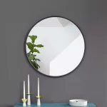 Umbra HUB Contemporary Round Mirror with Black Rubber Rim, 24 in. thumbnail 1
