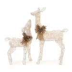 Home Accents Holiday 3 ft LED Lighted White Deer and Doe Set thumbnail 1