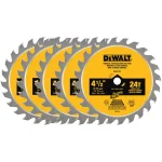 DEWALT Atomic 4-1/2 in. 24-Tooth Carbide Circular Saw Blade (5-Pack) thumbnail 1