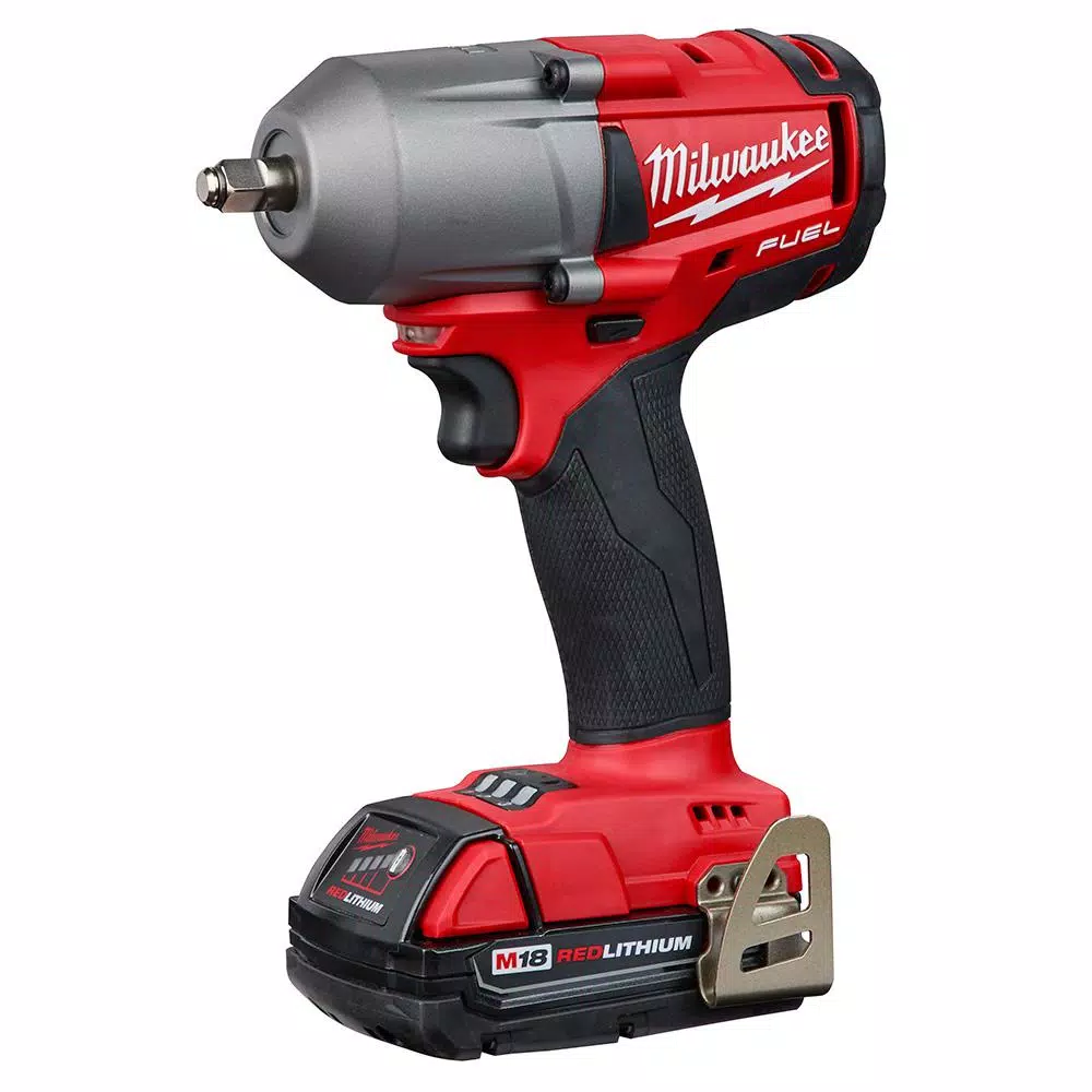 Milwaukee M18 FUEL 3/8 in. Mid-Torque Brushless Cordless Impact Wrench Kit with (2) 2.0 Ah Batteries