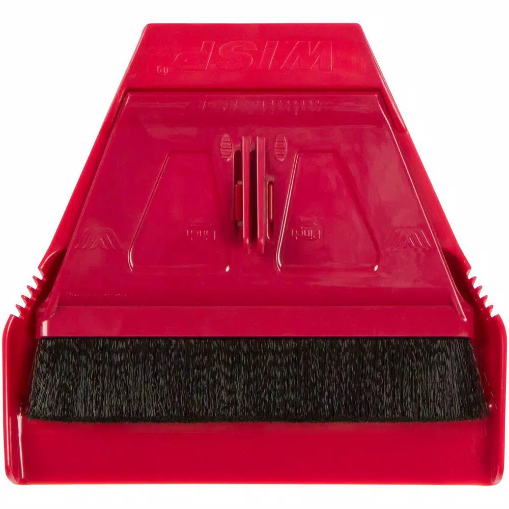 WISP miniWISP 6 in. Red Whisk Broom and 7 in. Dustpan Set with Electrostatic Bristle Seal Technology
