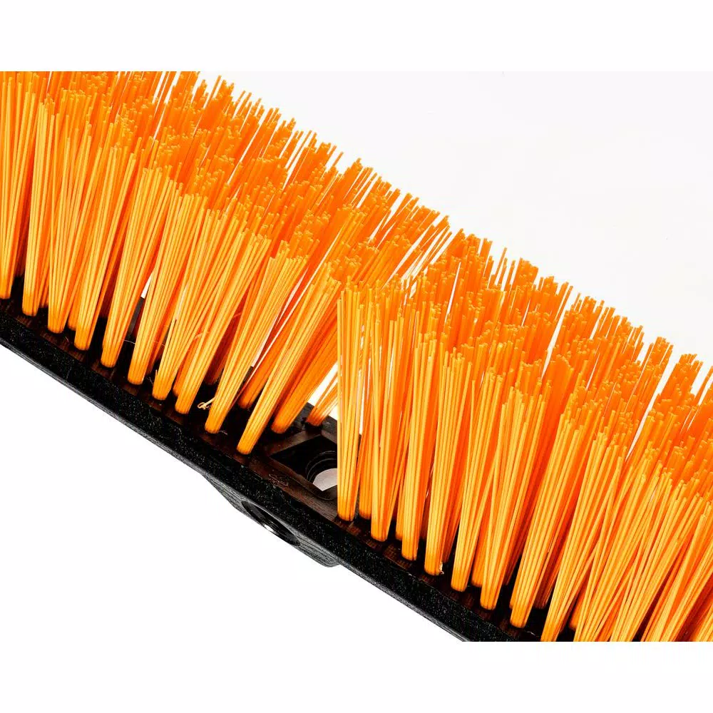 Alpine Industries 24 in. Yellow Indoor Outdoor Push Broom, Heavy Duty Multi-Surface (3-Pack)