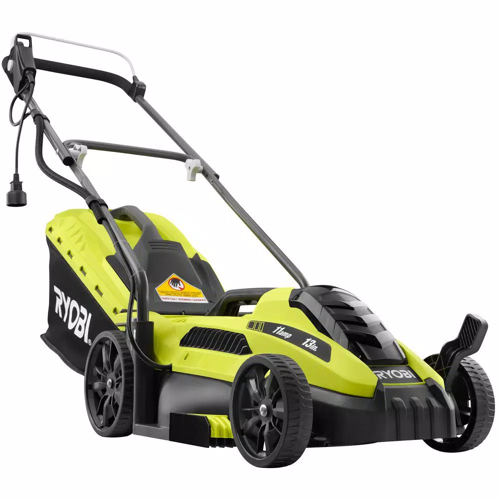 RYOBI 13 in. 11 Amp Corded Electric Walk Behind Push Mower and 8 Amp Electric Jet Fan Blower Combo