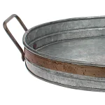 Stonebriar Collection Stonebriar Rustic Galvanized Metal Serving Tray with Distressed Rust Trim thumbnail 2