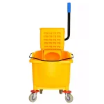 Alpine Industries 36 Qt. Yellow PVC Mop Bucket with Side Wringer thumbnail 4